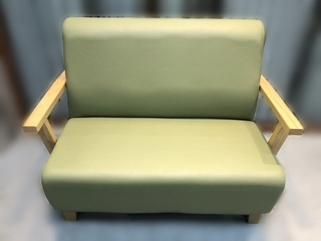 台北二手家具 泰山宏品二手家具館 ZX1107DE*全新綠色雙人皮沙發(中) 二手茶几 二手布沙發 木頭椅 木沙發