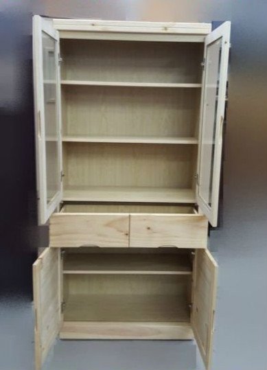 樂居二手家具館 台中全新中古傢俱 NH1122BJD*全新松木書櫃 實木展示櫃 高低櫃 酒櫃*客廳家具沙發茶几隔間屏風餐