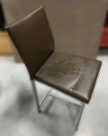台中二手家具買賣 推薦 西屯樂居 F0406EJJ 咖啡色皮餐椅 洽談椅 書桌椅 電腦椅 會客椅 2手各式桌椅拍賣