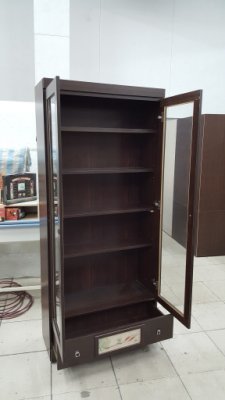 二手家具樂居 彰化全新中古傢俱 NH1122BJC*全新胡桃幸運草書櫃 玻璃櫃 展示櫃*客廳家具 酒櫃 隔間櫃 高低櫃