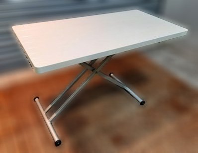台中2手傢俱【樂居二手家具館】X50608AJJC 白色升降折桌(可調高低) 電腦桌 各式辦公鐵櫃/文件櫃/電腦桌