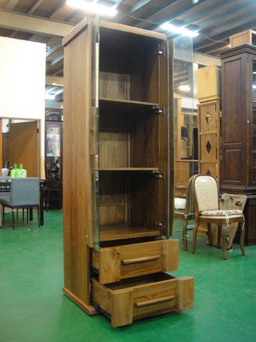 台中二手家具 TK-I00 全新庫存柚木書櫃 展示櫃 玻璃櫃 高低櫃 置物櫃*租屋套房傢具拍賣 沙發
