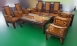 樂居二手家具生活館(中) 台中全新中古傢俱買賣 A30503*柚木8件式組椅*木頭沙發含茶几矮桌/客廳桌椅拍賣電視櫃
