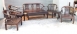 台中二手家具 西屯樂居二手傢俱館 A0203AJJB 酸枝木沙發8件組椅 實木木板椅/客廳桌椅/日式條子沙發組
