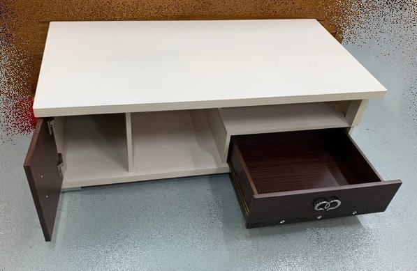 台中二手家具買賣 推薦 西屯樂居中古傢俱館 YS237-5CF*全新卡達白雪衫大茶几 沙發矮桌*新莊樹林板橋中和永和三重