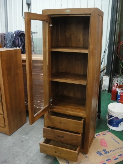 樂居二手家具 台中二手家具賣場 TK-A01*全新柚木書櫃 高低櫃 展示架 置物櫃 酒櫃*台北桃園新竹苗栗彰化南投嘉義