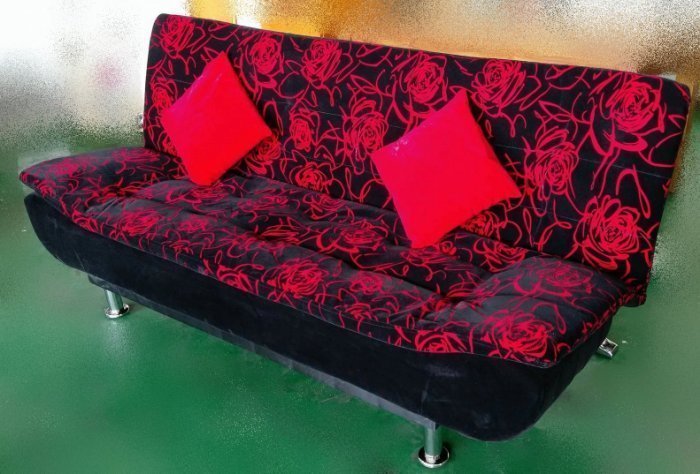 樂居二手家具 家電 全新中古傢俱 EA-CJG玫瑰花沙發床*布沙發 套房沙發 套房家具拍賣 床墊 床架 化妝台 衣櫃