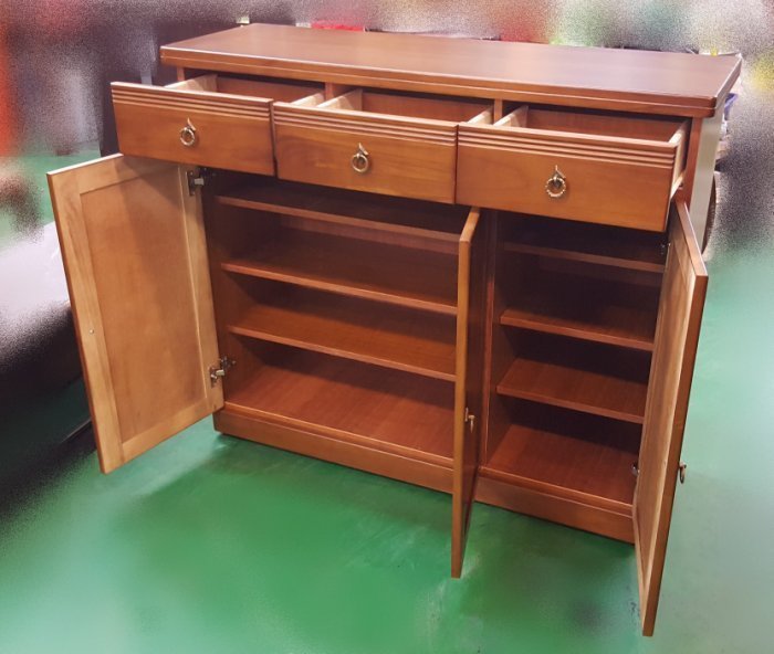 樂居二手家具館 全新中古傢俱 SC1231CC*全新古典樟木鞋櫃 4尺實木鞋架 收納櫃 高低櫃*客廳桌椅 酒櫃 書架