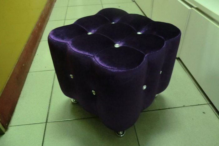 樂居二手家具＊全新絨布鑽石紫色沙發矮凳＊矮凳 腳凳 沙發矮凳 沙發腳凳