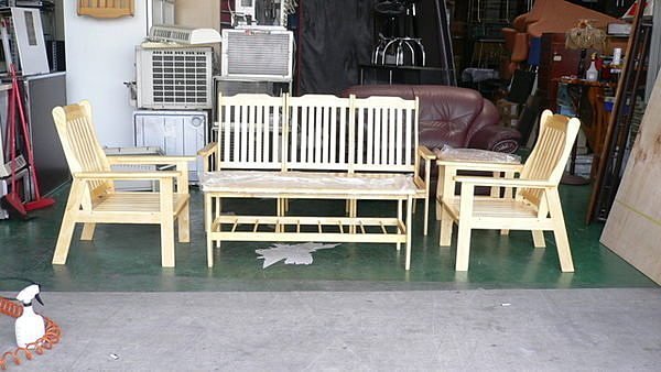 樂居二手家具館 A769*全新實木木製沙發*實木組椅含大茶几/邊桌/矮桌/泡茶桌椅