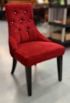 宏品二手家具館 全新中古傢俱拍賣 F62603*紅色絨布沙發椅* 書桌椅 餐椅 新竹台北南投苗栗
